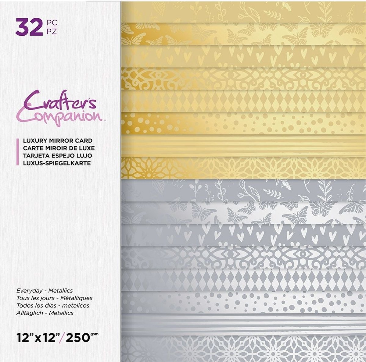 Everyday Metallics 12x12 Inch Luxury Mirror Card Pad (CC-LMC12-EVMET-32)